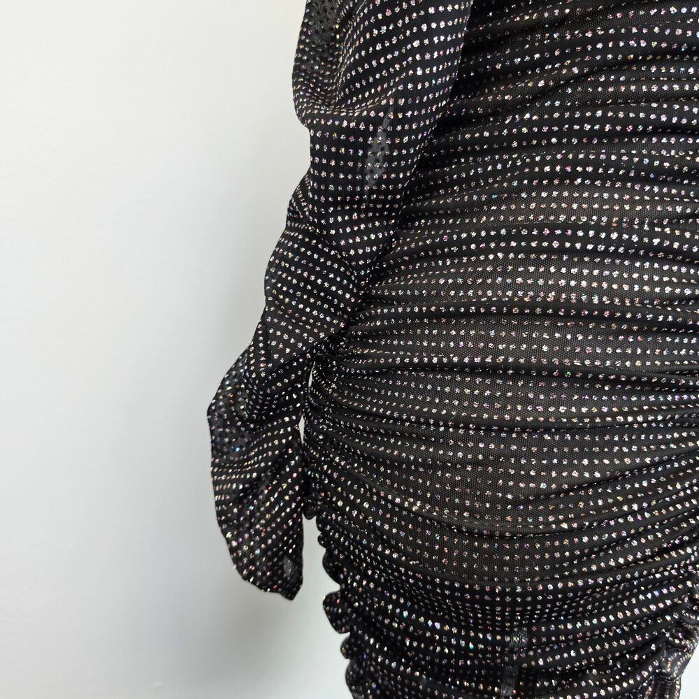 For Love & Lemons All That Glitters Bodycon Rhinestone Ruched Mini Dress S - Picture 8 of 11
